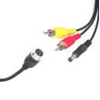 Cablu reductie de la 4-PIN tată la 2x RCA tată + alimentare