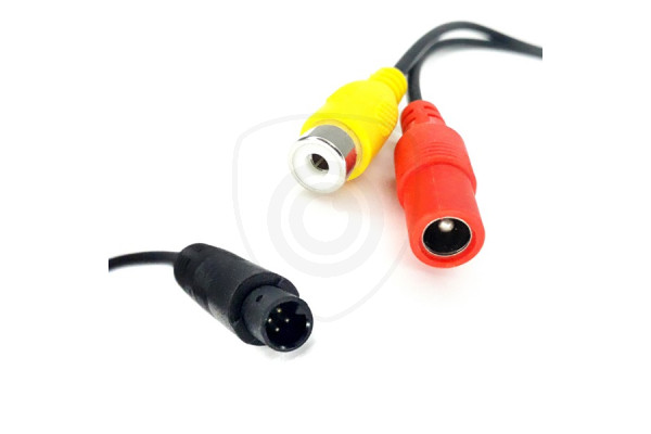 Adaptor reductie de la Mini 4-PIN tată  la 1x RCA mamă + sursă de alimentare mamă