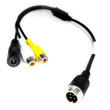 Adaptor reductie 4-PIN tată / 2x RCA mamă + alimentare mamă