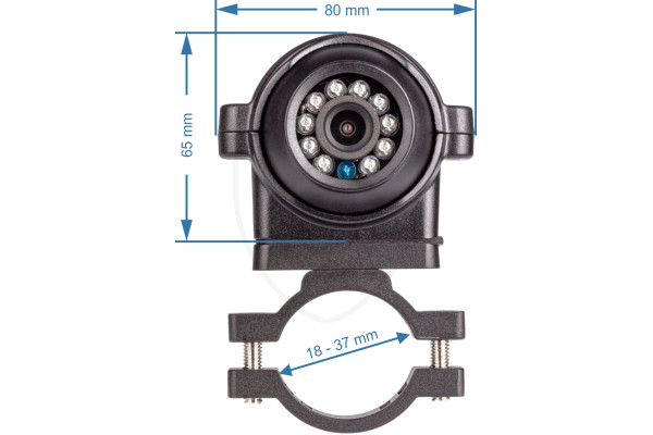 Cameră cu unghi mort cu suport cu diametrul de 45 mm pe bară rotundă