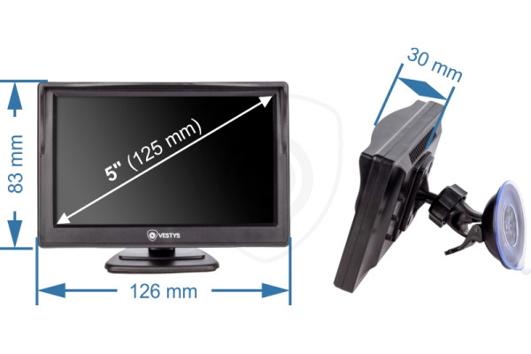 dimensiunile monitorului pentru mașină cu suport pentru camere marșarier