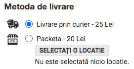 metoda de livrare a mărfurilor